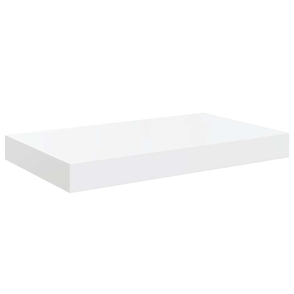 Schweberegale 2 Stk. Hochglanz-Weiß 40x23x3,8 cm MDF