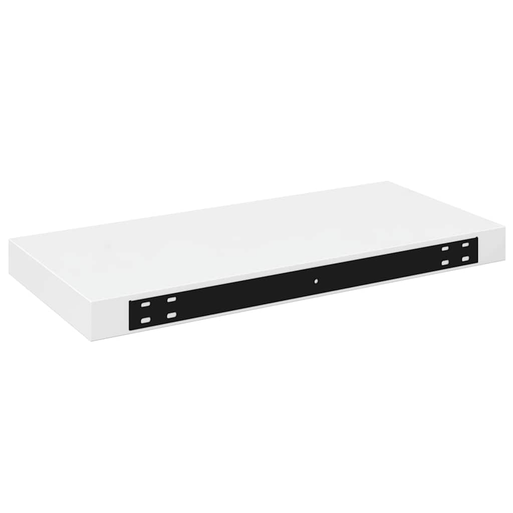 Schweberegale 4 Stk. Hochglanz-Weiß 50x23x3,8 cm MDF