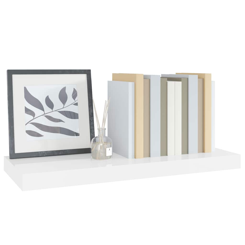 Schweberegal Hochglanz-Weiß 60x23,5x3,8 cm MDF