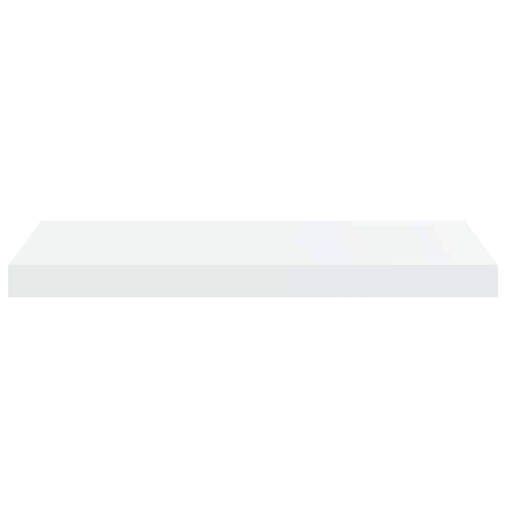 Schweberegale 2 Stk. Hochglanz-Weiß 60x23,5x3,8 cm MDF