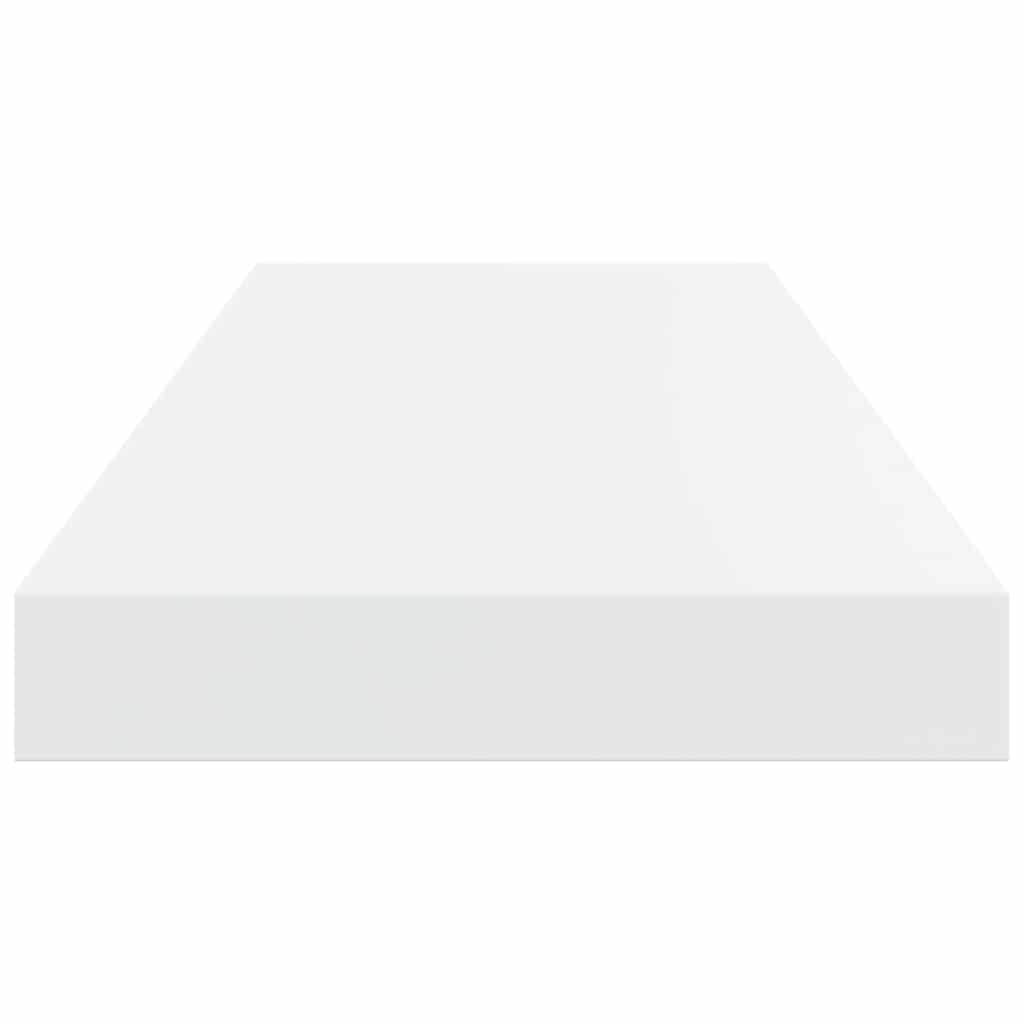 Schweberegale 2 Stk. Hochglanz-Weiß 60x23,5x3,8 cm MDF