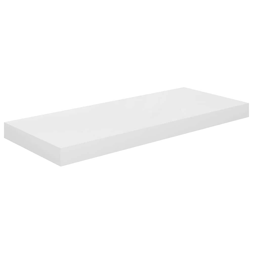 Schweberegale 4 Stk. Hochglanz-Weiß 60x23,5x3,8 cm MDF