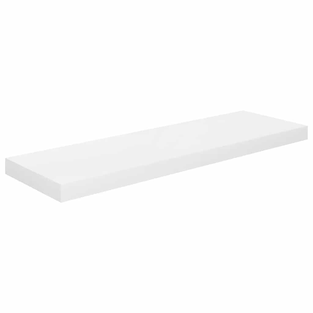 Schweberegale 4 Stk. Hochglanz-Weiß 80x23,5x3,8 cm MDF