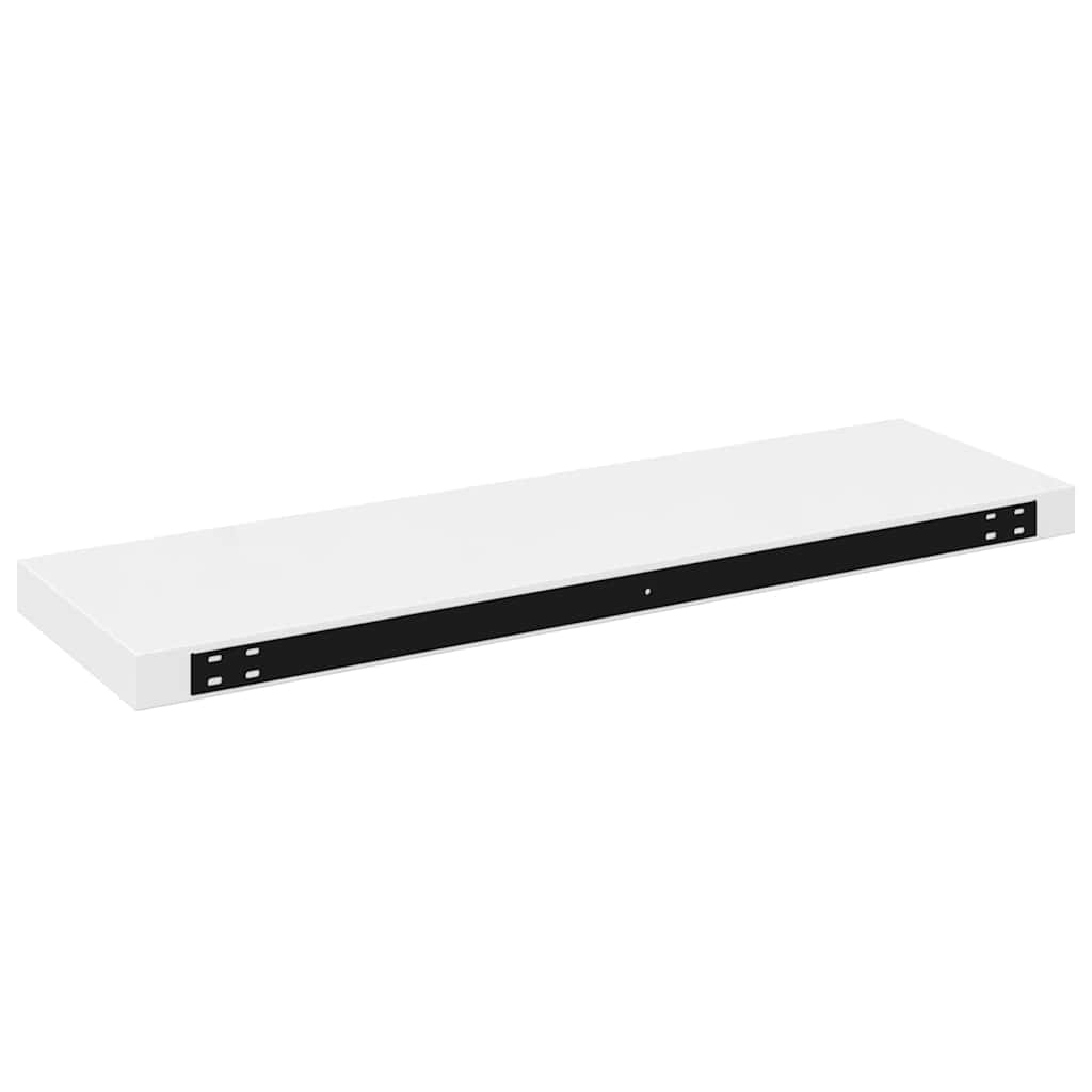 Schweberegale 4 Stk. Hochglanz-Weiß 80x23,5x3,8 cm MDF