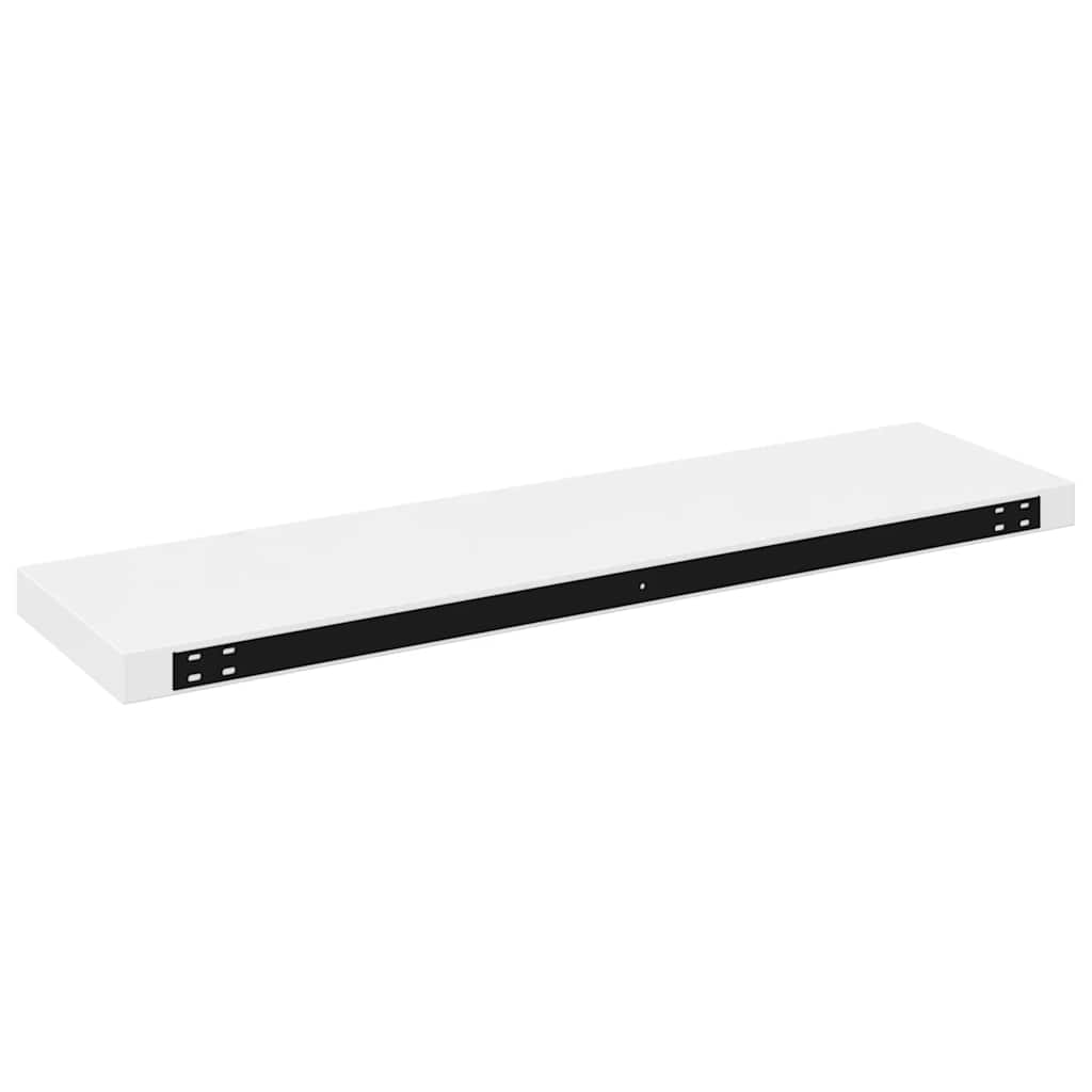 Schweberegale 2 Stk. Hochglanz-Weiß 90x23,5x3,8 cm MDF