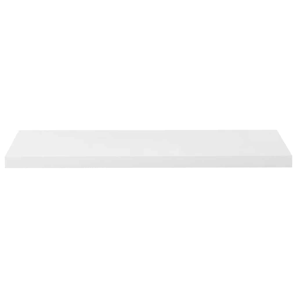 Schweberegale 4 Stk. Hochglanz-Weiß 90x23,5x3,8 cm MDF