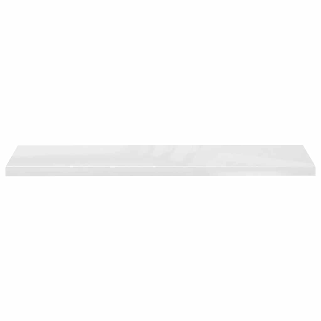 Schweberegale 2 Stk. Hochglanz-Weiß 120x23,5x3,8 cm MDF