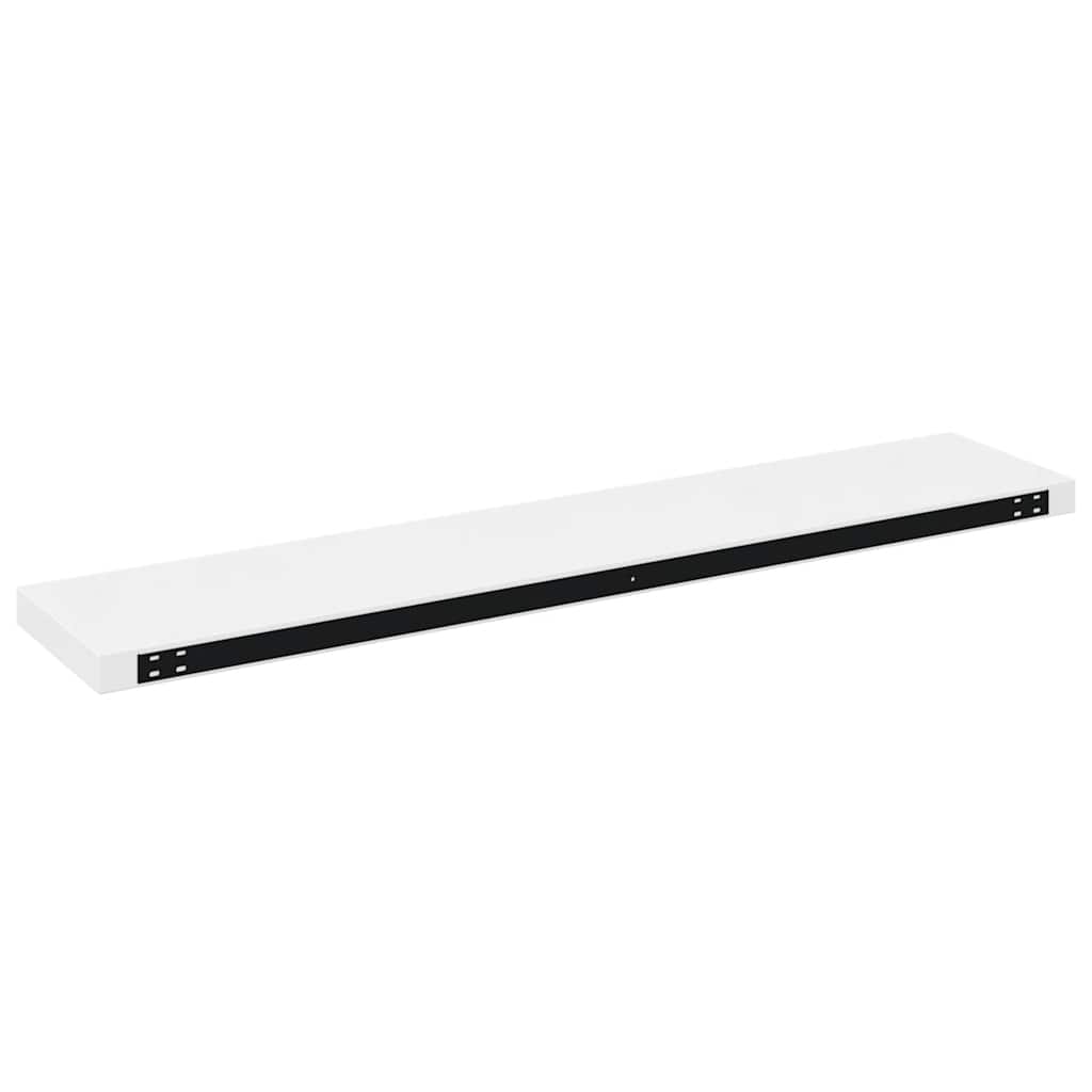 Schweberegale 2 Stk. Hochglanz-Weiß 120x23,5x3,8 cm MDF