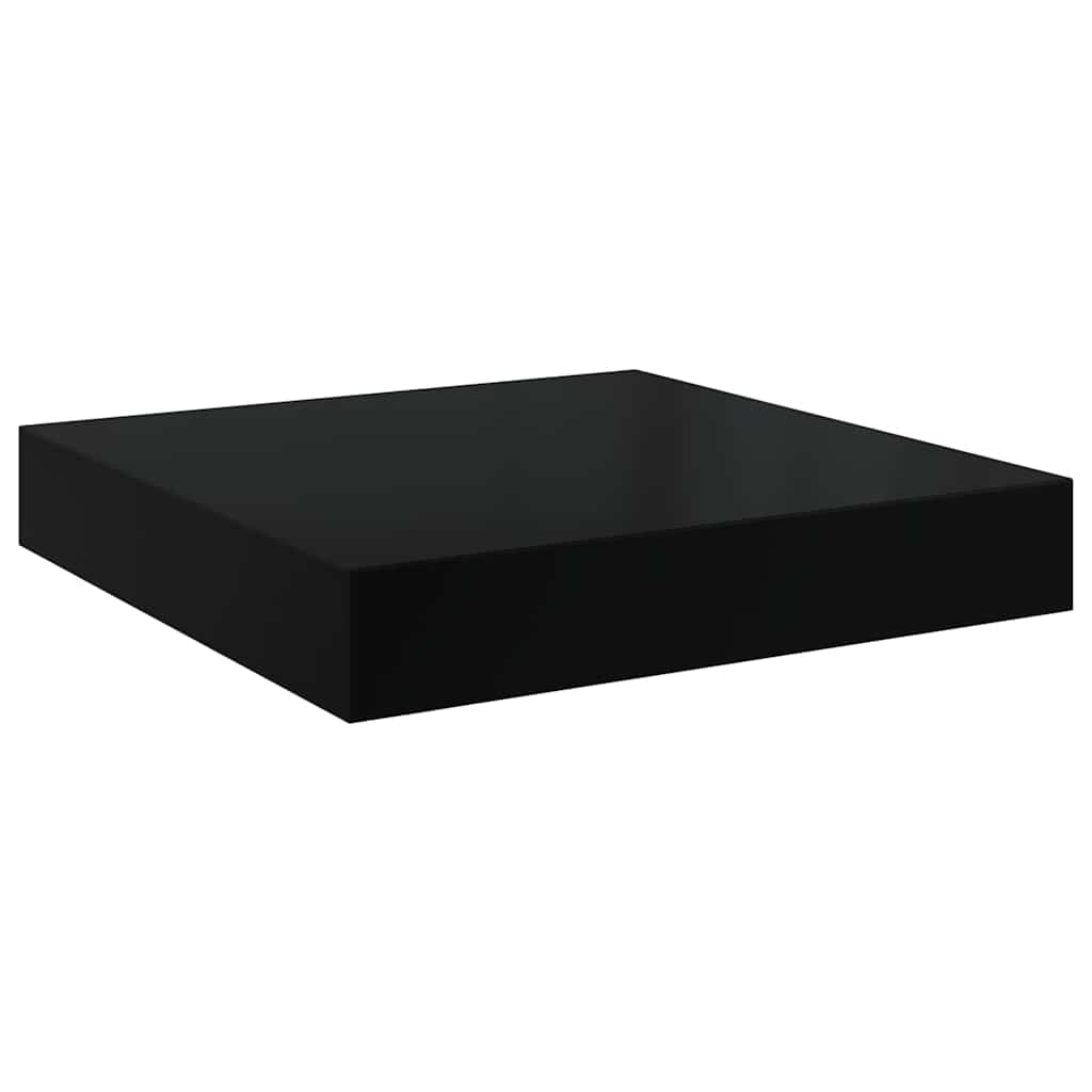 Schweberegale 2 Stk. Hochglanz-Schwarz 40x23x3,8 cm MDF