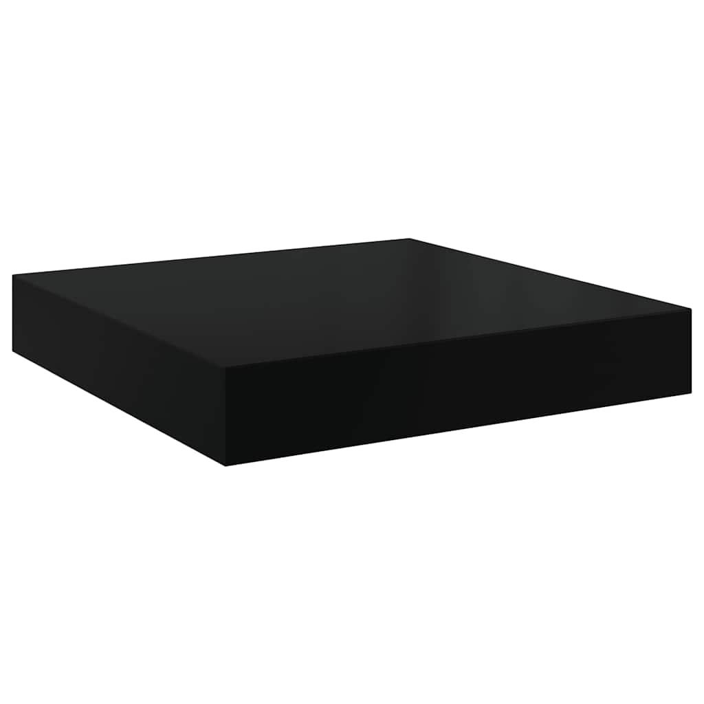 Schweberegale 4 Stk. Hochglanz-Schwarz 40x23x3,8 cm MDF