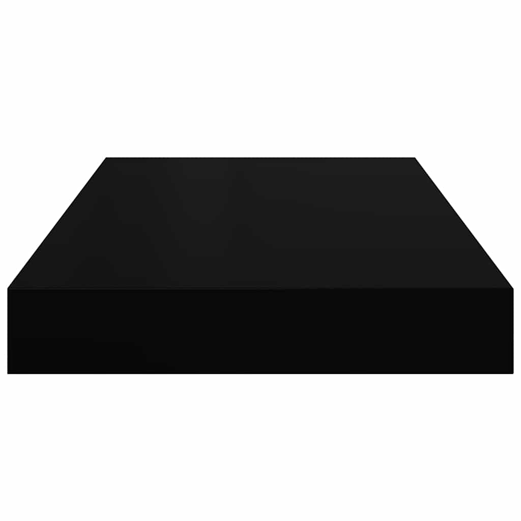 Schweberegale 4 Stk. Hochglanz-Schwarz 40x23x3,8 cm MDF