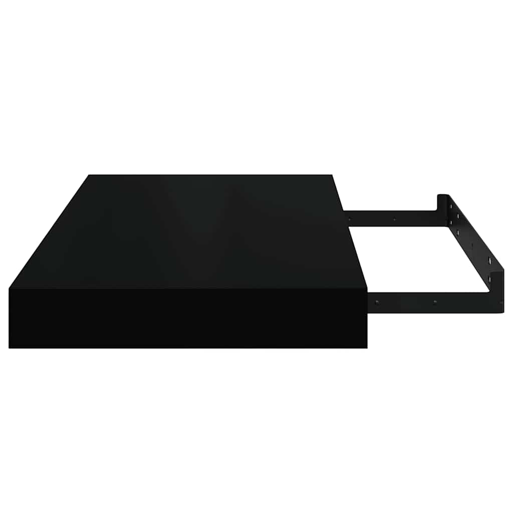 Schweberegale 4 Stk. Hochglanz-Schwarz 40x23x3,8 cm MDF