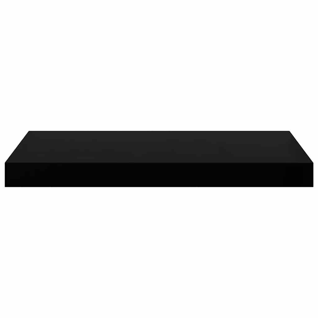 Schweberegale 2 Stk. Hochglanz-Schwarz 50x23x3,8 cm MDF
