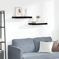 Schweberegale 2 Stk. Hochglanz-Schwarz 50x23x3,8 cm MDF