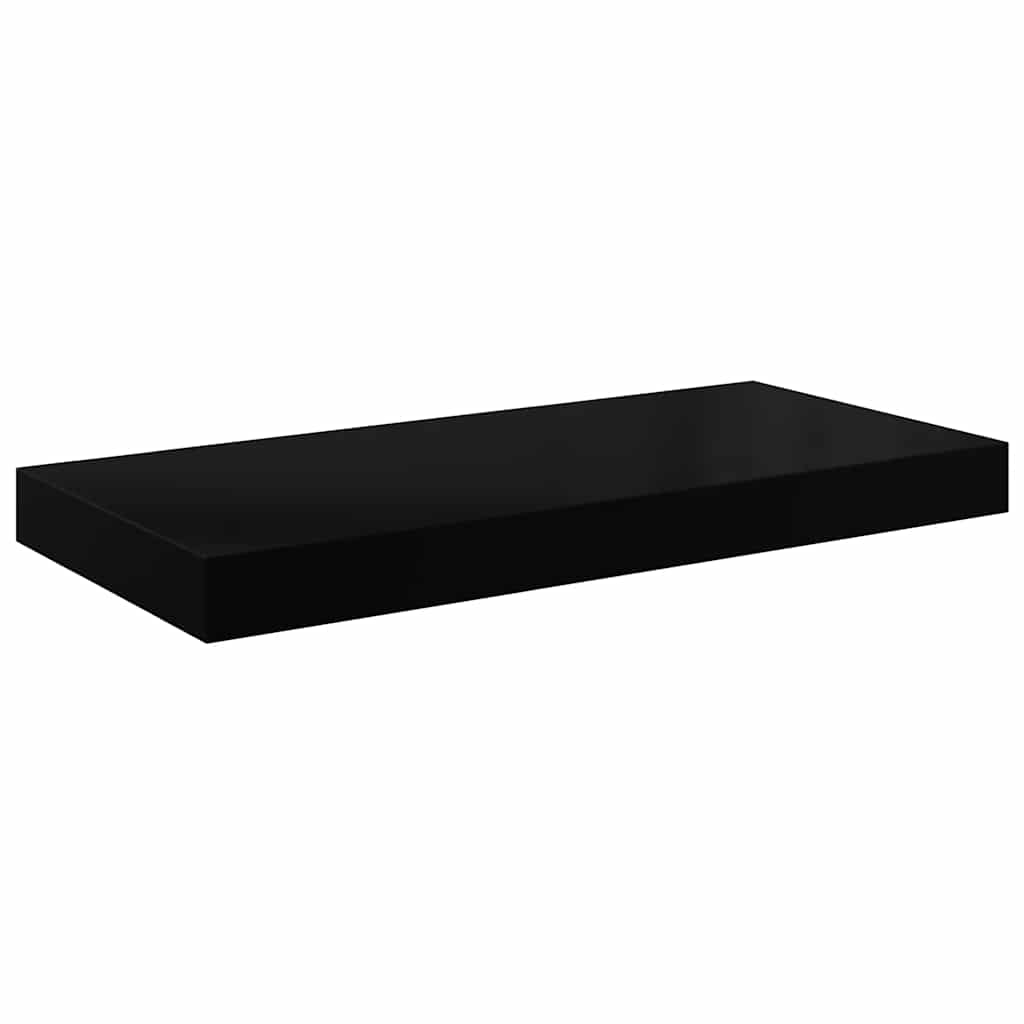 Schweberegale 4 Stk. Hochglanz-Schwarz 60x23,5x3,8 cm MDF