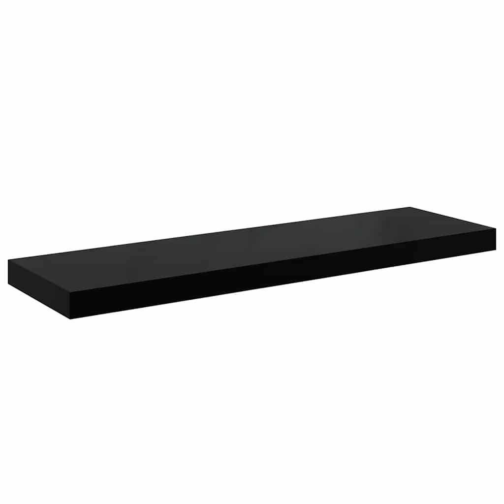 Schweberegal Hochglanz-Schwarz 80x23,5x3,8 cm MDF