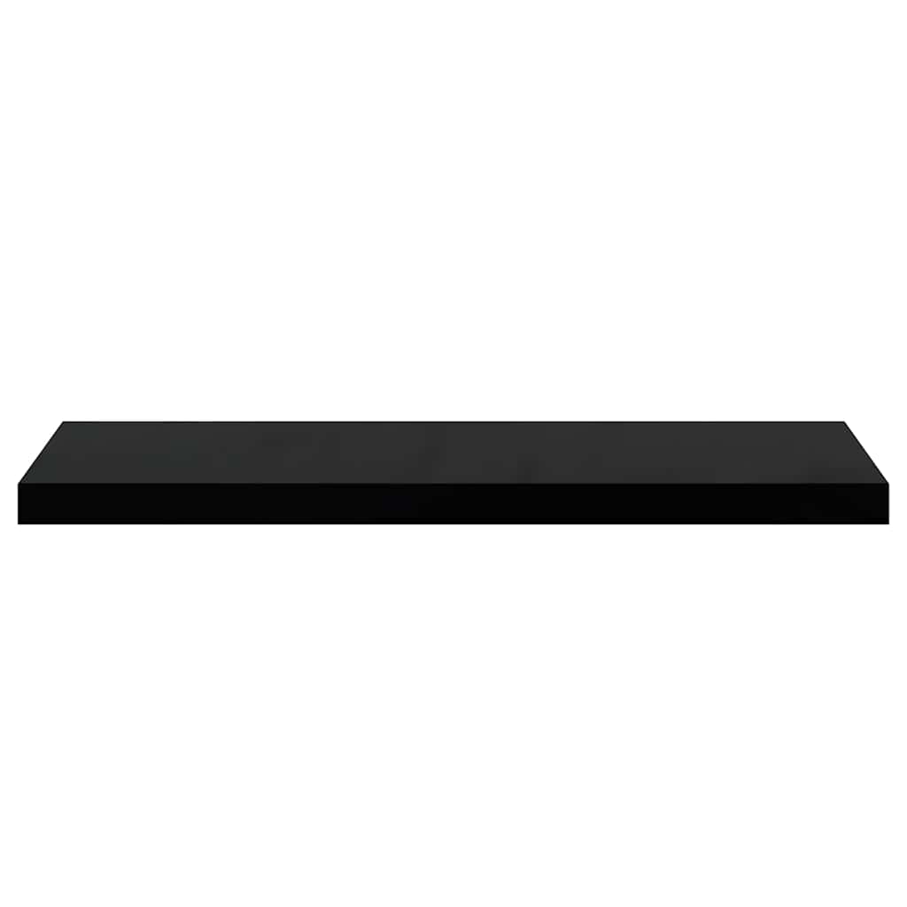 Schweberegale 4 Stk. Hochglanz-Schwarz 80x23,5x3,8 cm MDF
