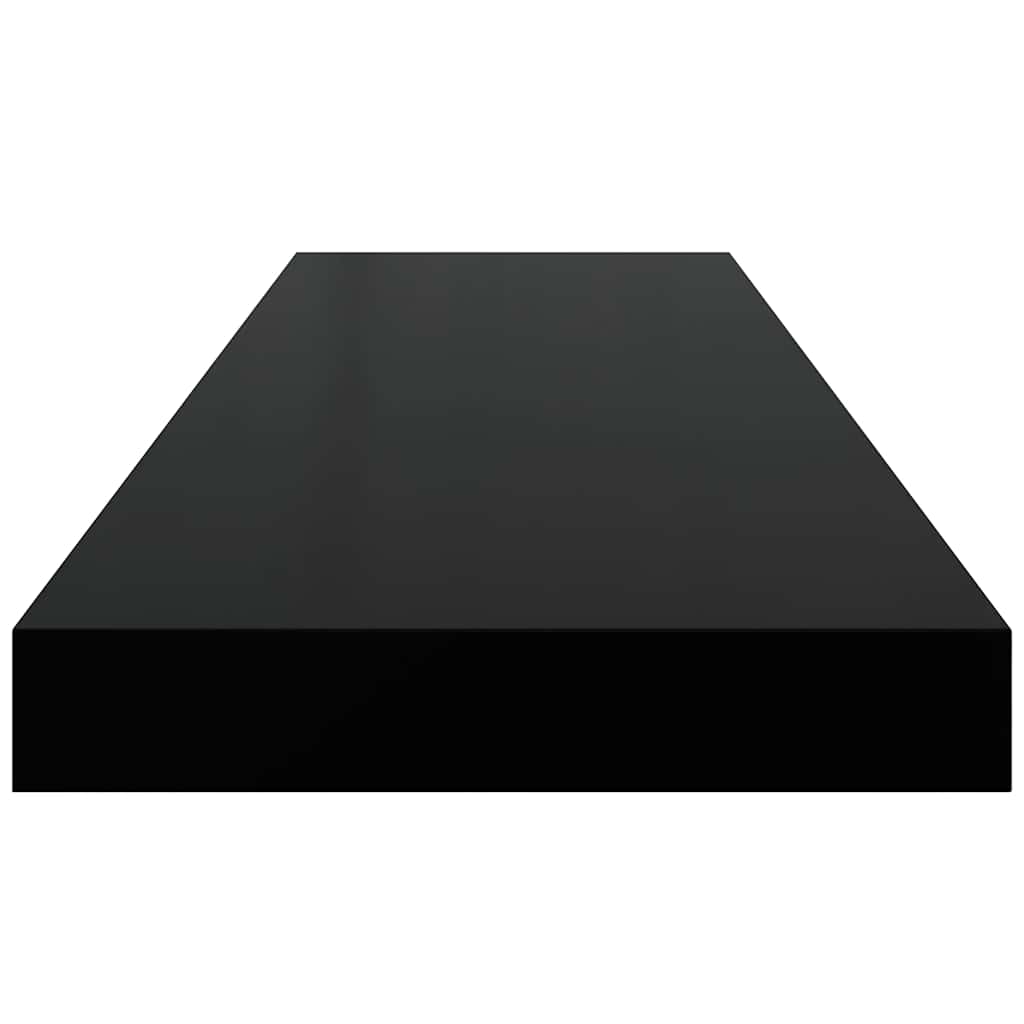 Schweberegale 4 Stk. Hochglanz-Schwarz 80x23,5x3,8 cm MDF