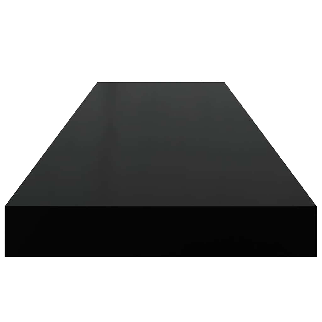 Schweberegal Hochglanz-Schwarz 90x23,5x3,8 cm MDF