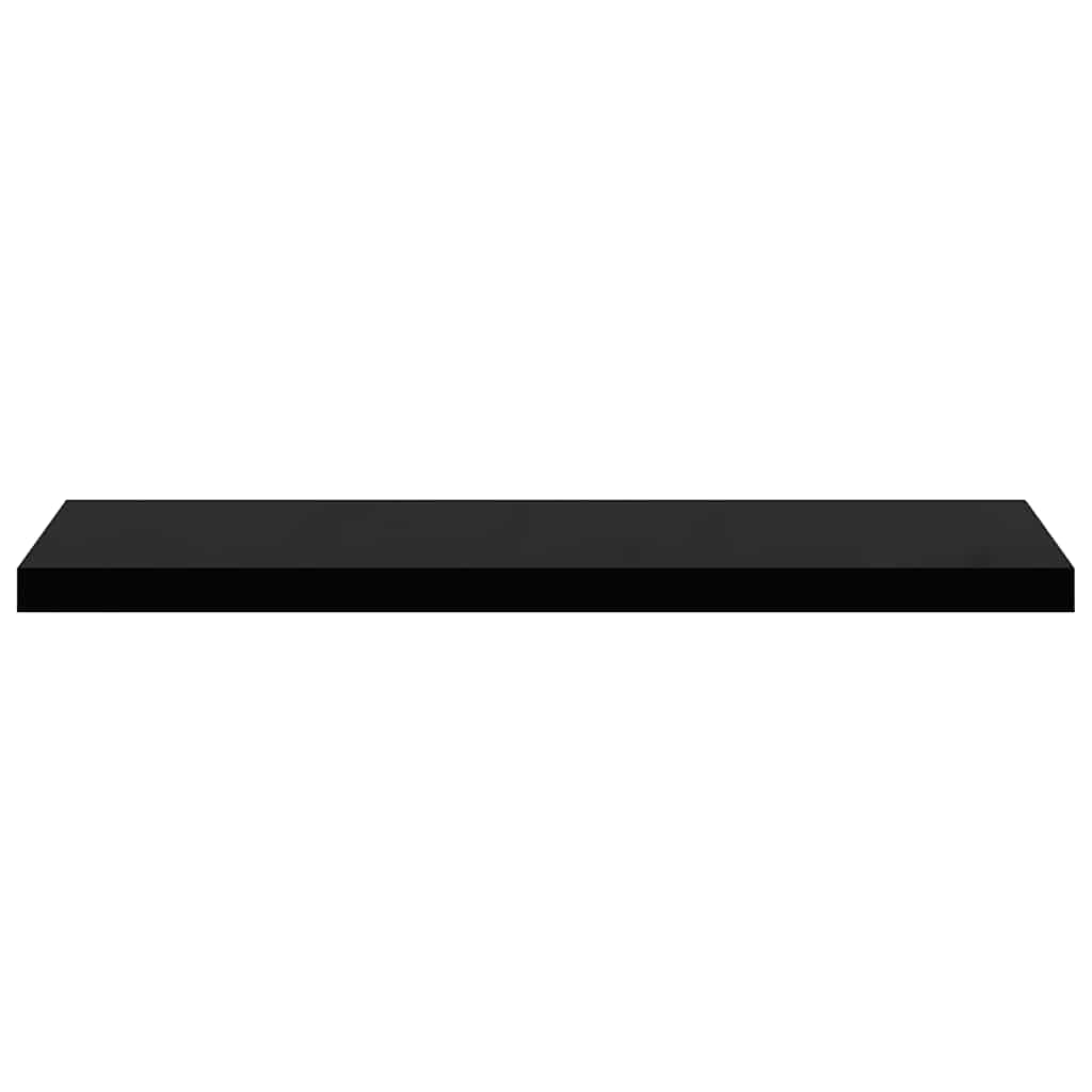 Schweberegale 2 Stk. Hochglanz-Schwarz 90x23,5x3,8 cm MDF