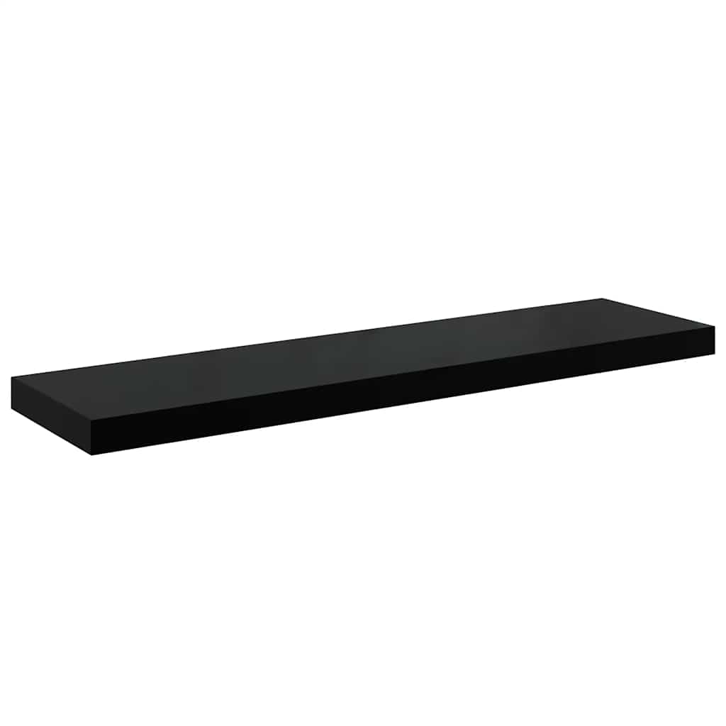 Wandregale Schwebend 4 Stk. Hochglanz-Schwarz 90x23,5x3,8cm MDF
