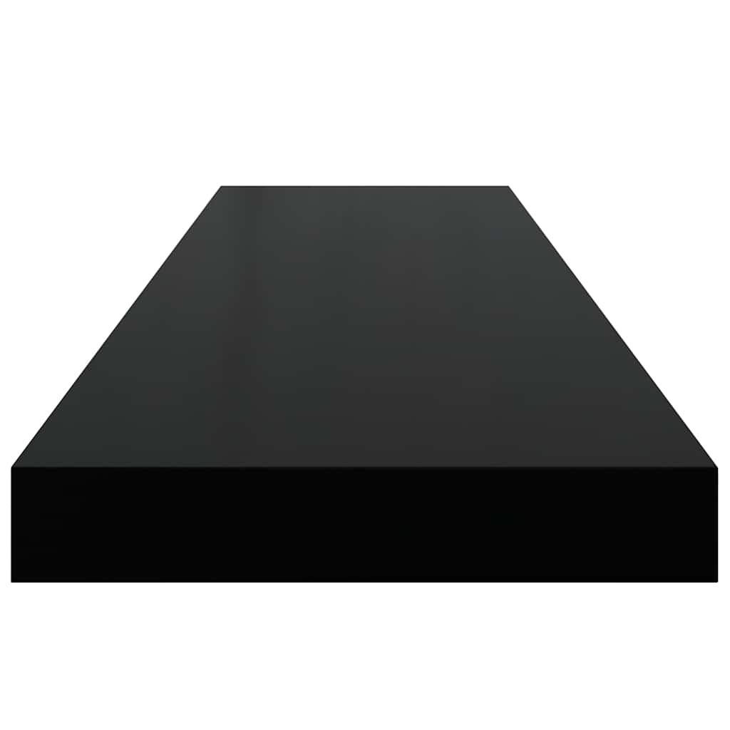 Wandregale Schwebend 4 Stk. Hochglanz-Schwarz 90x23,5x3,8cm MDF