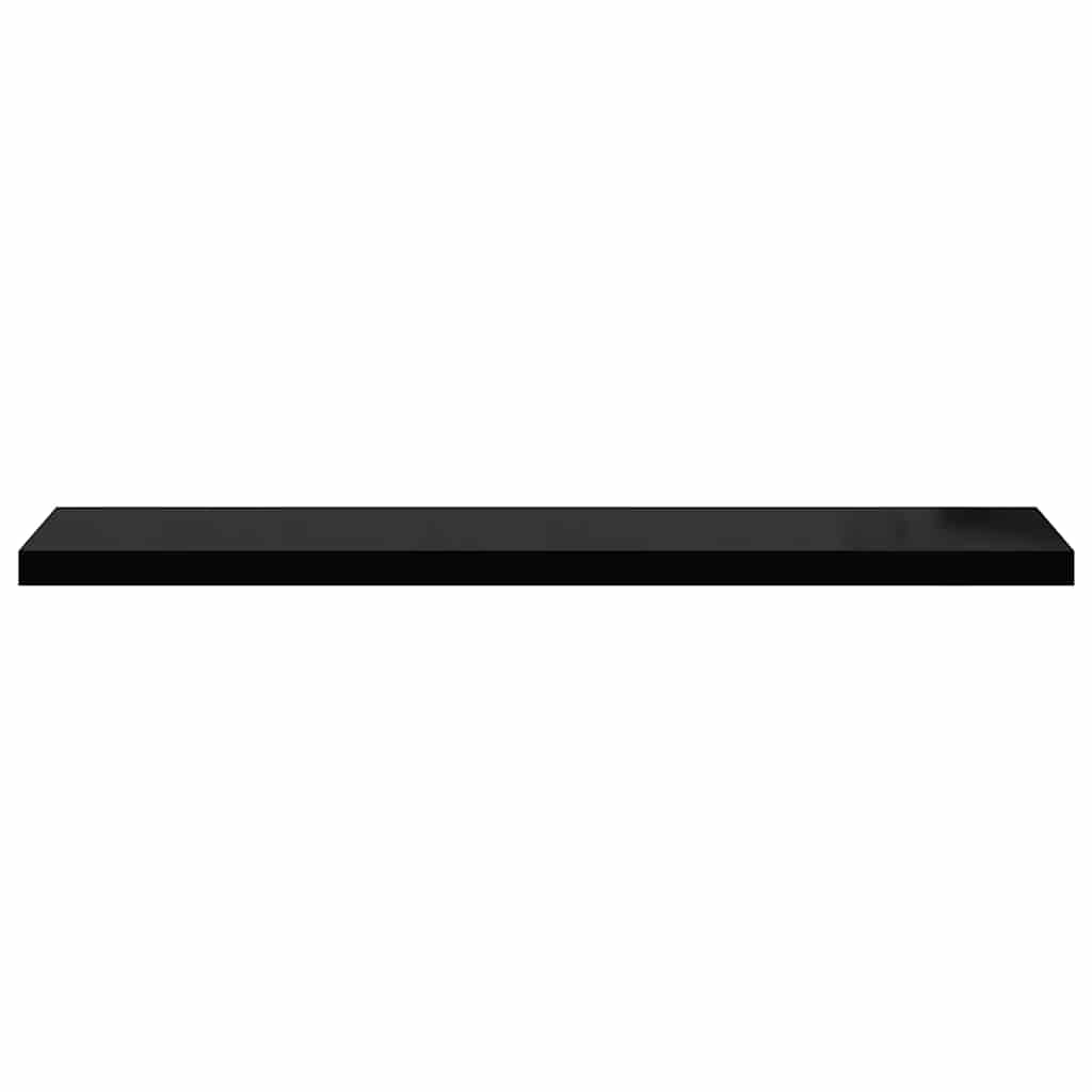 Schweberegale 4 Stk. Hochglanz-Schwarz 120x23,5x3,8 cm MDF