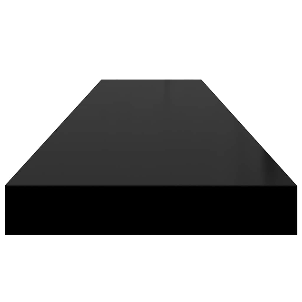 Schweberegale 4 Stk. Hochglanz-Schwarz 120x23,5x3,8 cm MDF