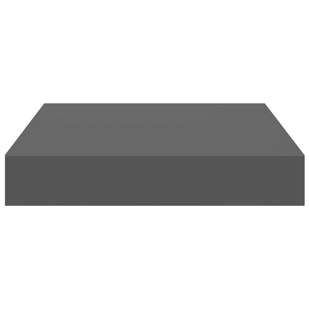 Schweberegale 2 Stk. Hochglanz-Grau 23x23,5x3,8 cm MDF