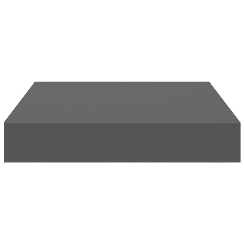 Schweberegale 4 Stk. Hochglanz-Grau 23x23,5x3,8 cm MDF