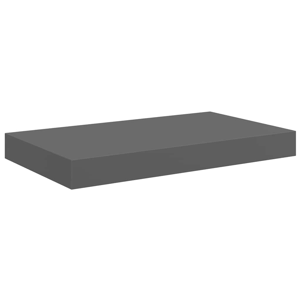 Schwebendes Wandregal Hochglanz-Grau 40x23x3,8 cm MDF