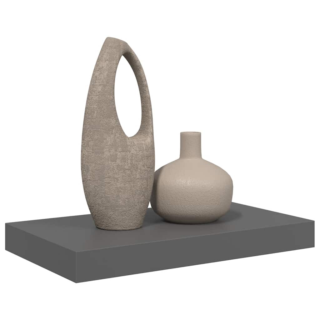 Schwebendes Wandregal Hochglanz-Grau 40x23x3,8 cm MDF