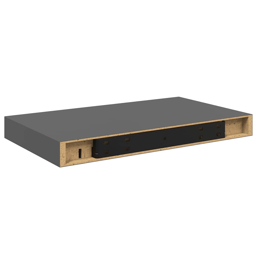 Schwebendes Wandregal Hochglanz-Grau 40x23x3,8 cm MDF