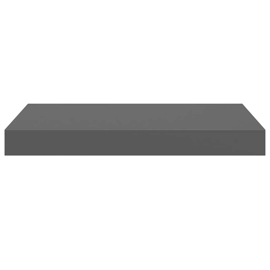 Schweberegale 2 Stk. Hochglanz-Grau 40x23x3,8 cm MDF