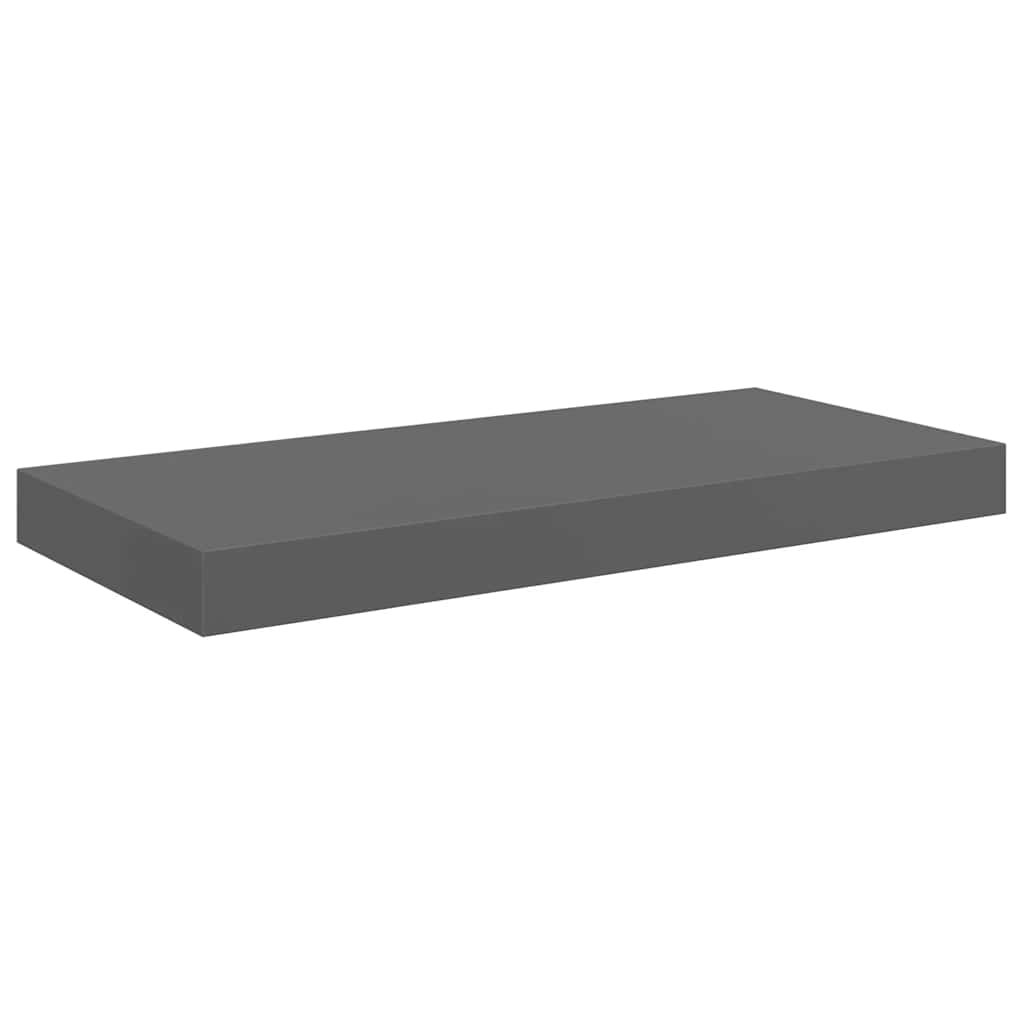 Schweberegal Hochglanz-Grau 50x23x3,8 cm MDF
