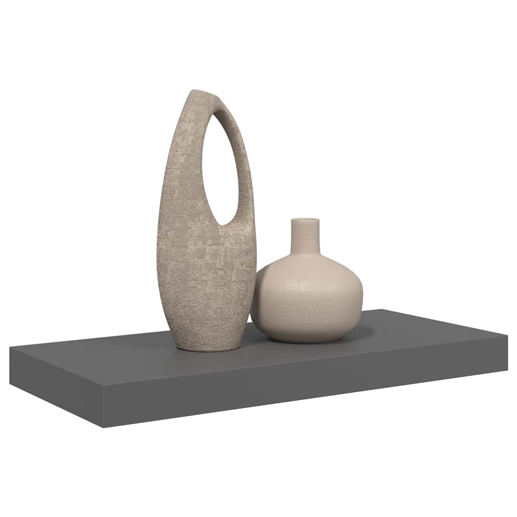 Schweberegal Hochglanz-Grau 50x23x3,8 cm MDF
