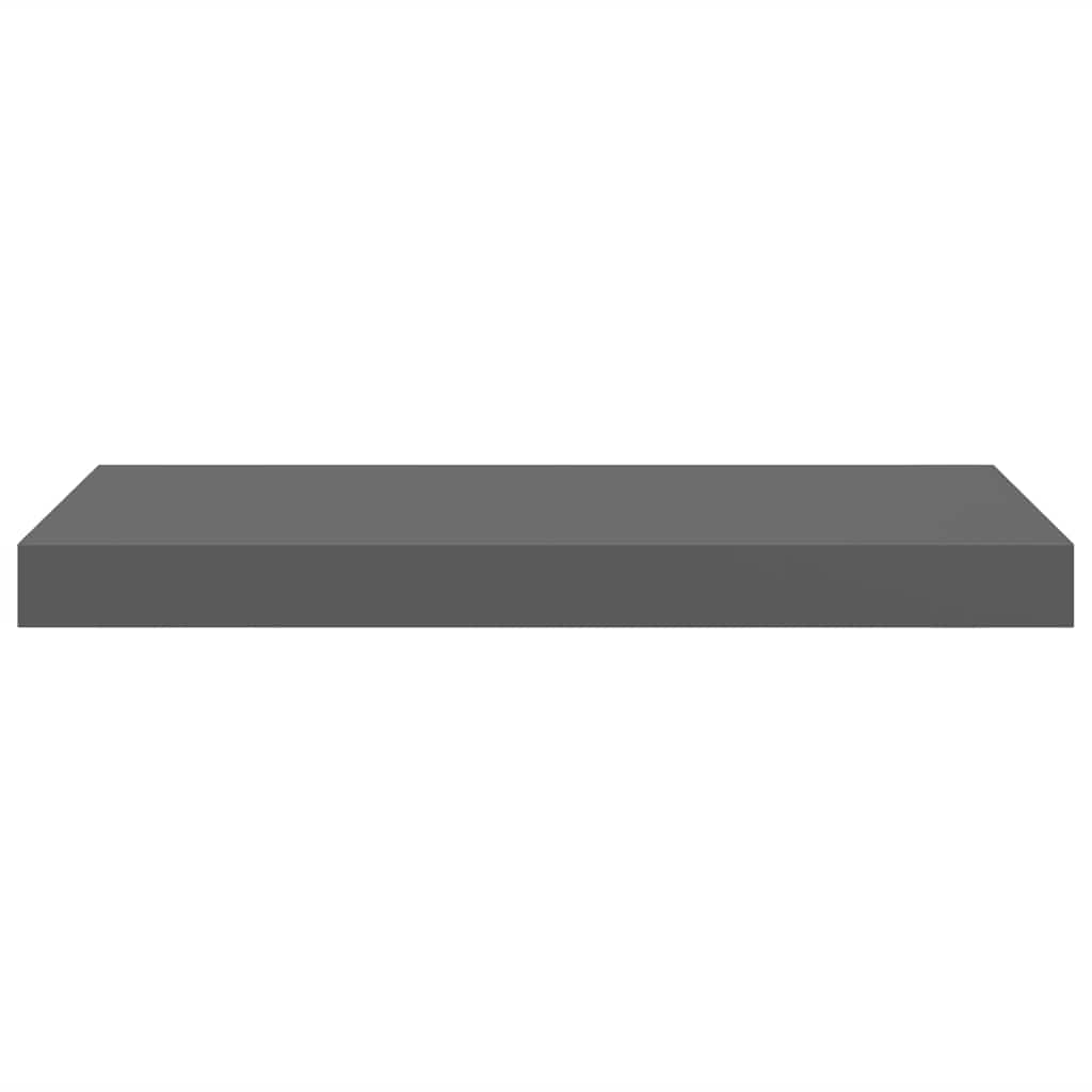 Schweberegale 2 Stk. Hochglanz-Grau 50x23x3,8 cm MDF