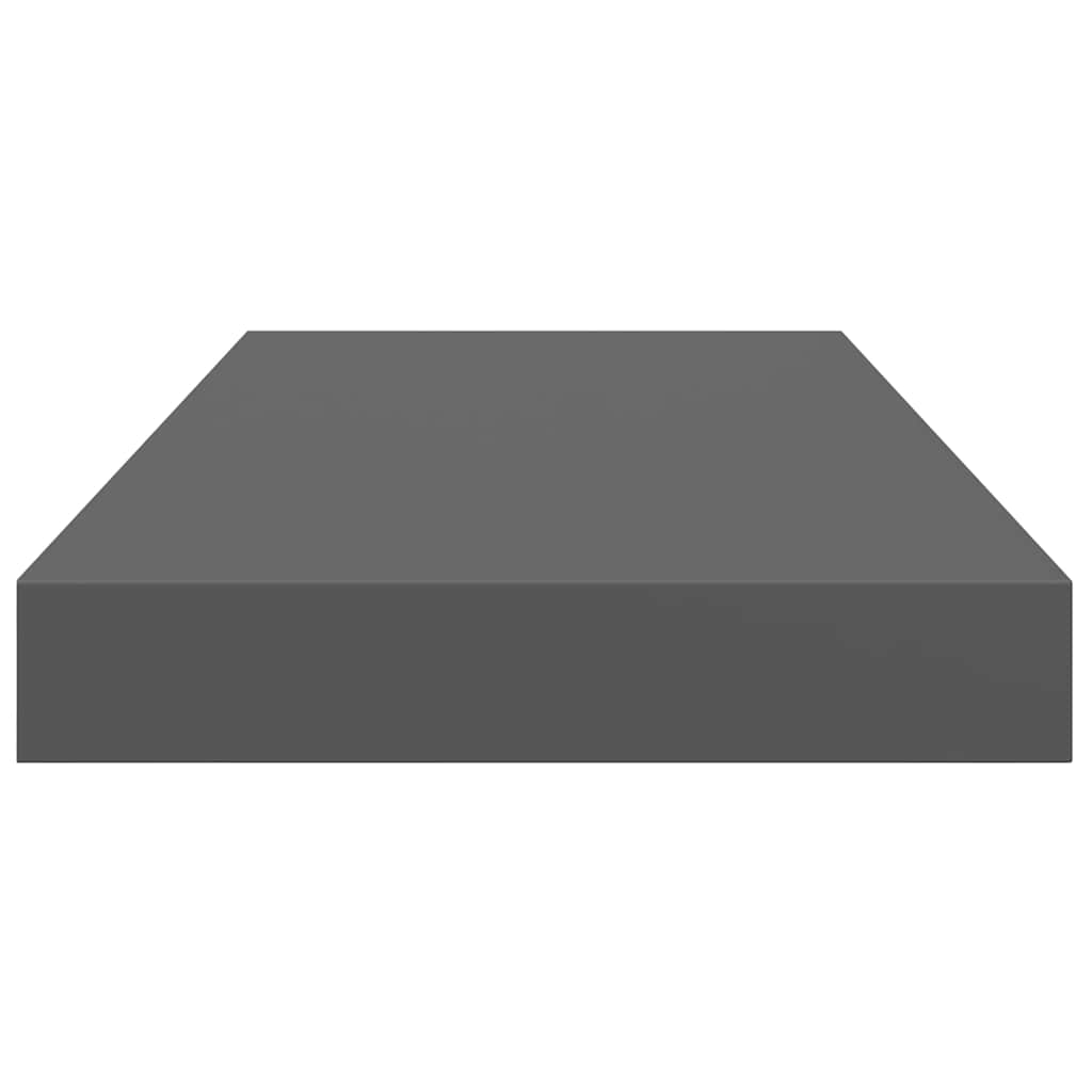 Schweberegale 2 Stk. Hochglanz-Grau 50x23x3,8 cm MDF