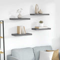 Schweberegale 4 Stk. Hochglanz-Grau 50x23x3,8 cm MDF