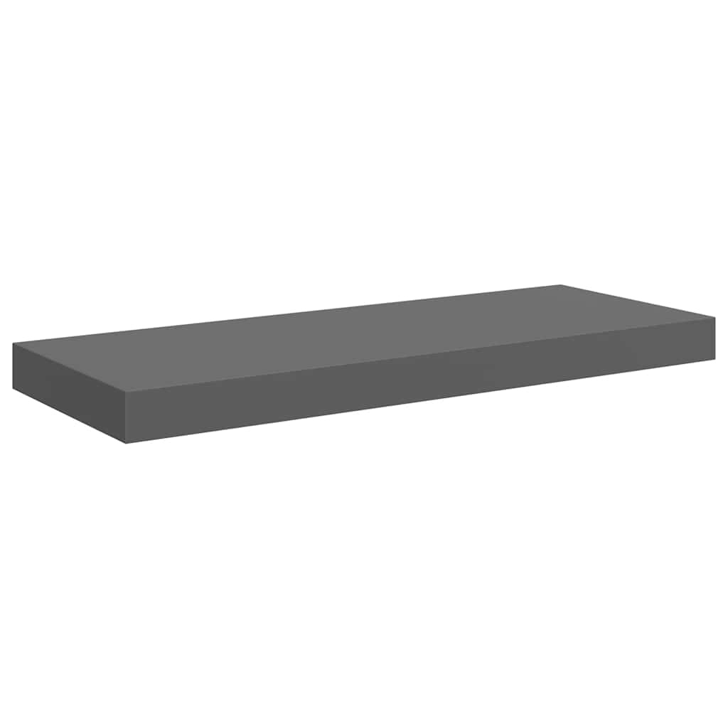 Schweberegal Hochglanz-Grau 60x23,5x3,8 cm MDF