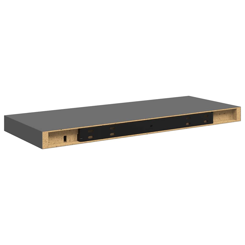 Schweberegal Hochglanz-Grau 60x23,5x3,8 cm MDF