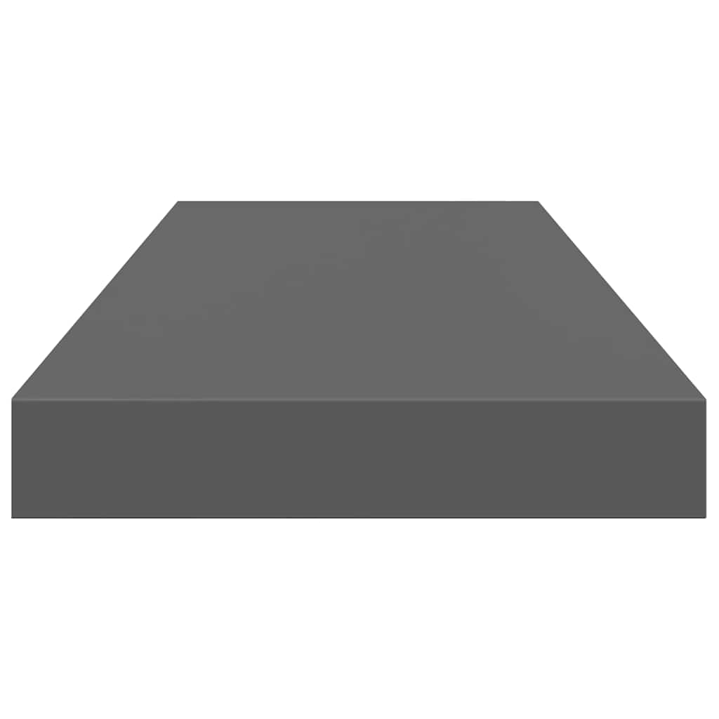Schweberegale 2 Stk. Hochglanz-Grau 60x23,5x3,8 cm MDF
