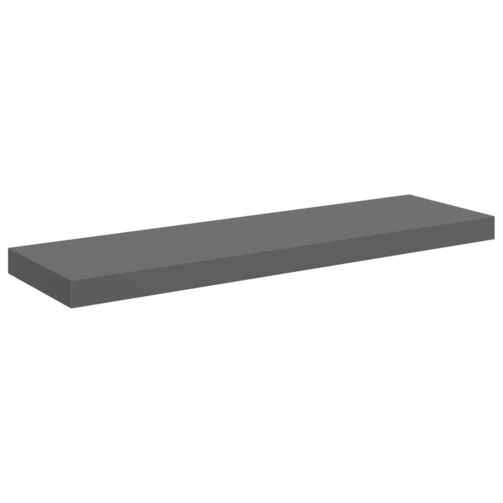 Schweberegale 4 Stk. Hochglanz-Grau 80x23,5x3,8 cm MDF