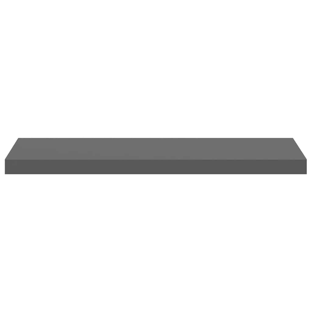 Schweberegale 4 Stk. Hochglanz-Grau 80x23,5x3,8 cm MDF