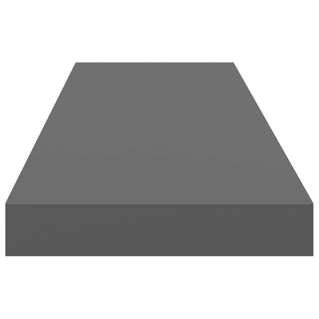Schweberegale 2 Stk. Hochglanz-Grau 90x23,5x3,8 cm MDF