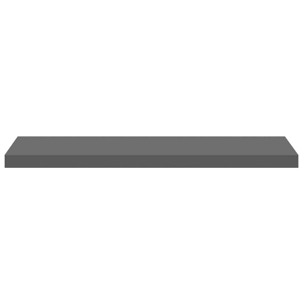Schweberegale 4 Stk. Hochglanz-Grau 90x23,5x3,8 cm MDF