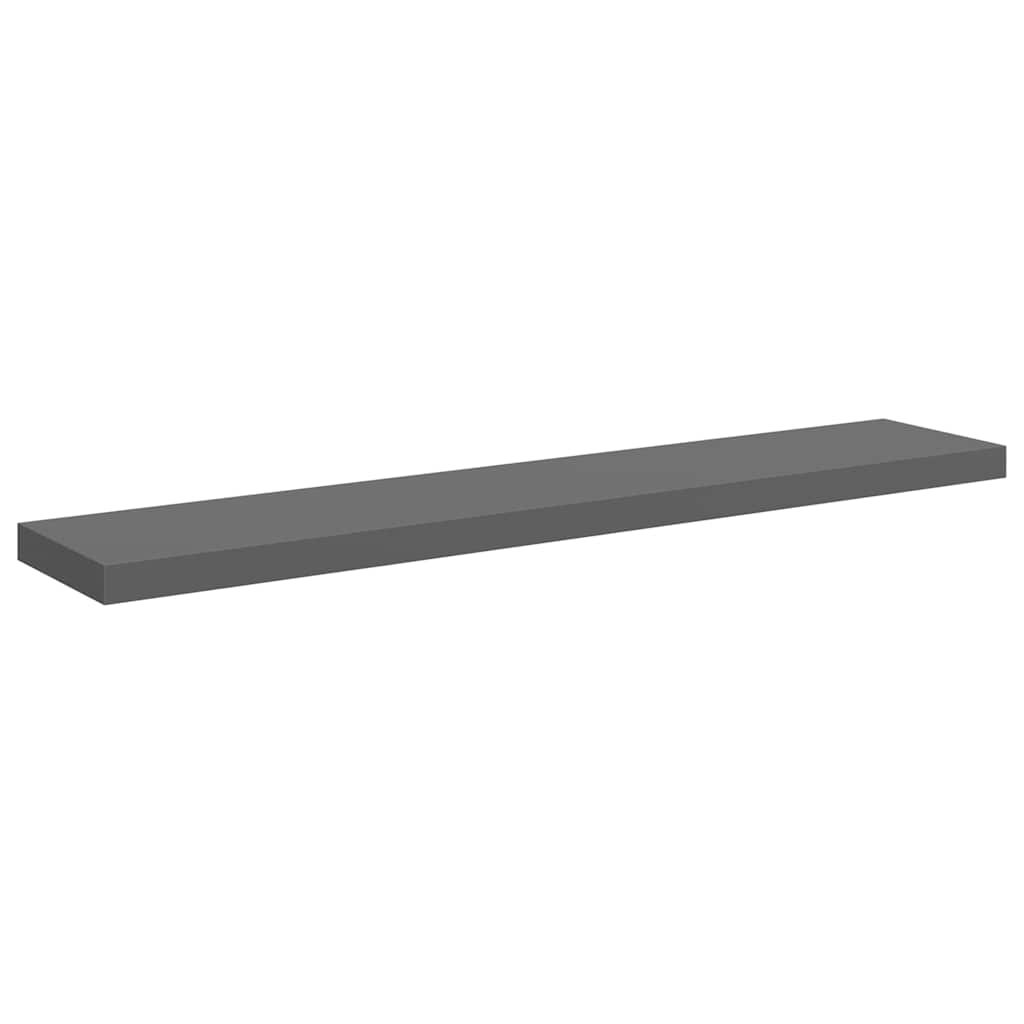 Schweberegal Hochglanz-Grau 120x23,5x3,8 cm MDF