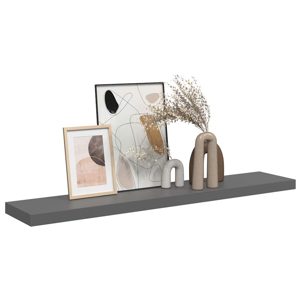 Schweberegal Hochglanz-Grau 120x23,5x3,8 cm MDF
