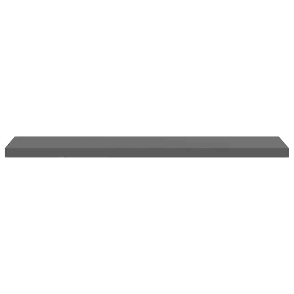 Schweberegale 2 Stk. Hochglanz-Grau 120x23,5x3,8 cm MDF