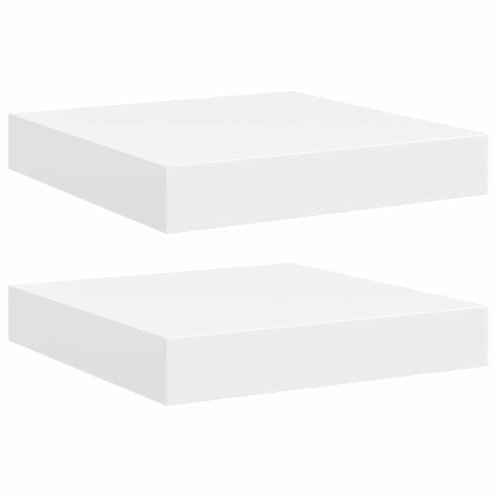 Schweberegale 2 Stk. Weiß 23x23,5x3,8 cm MDF
